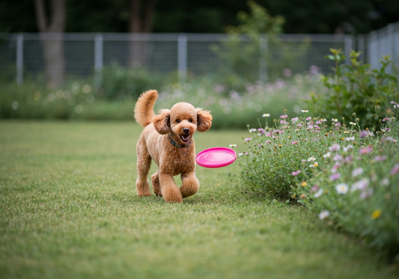 Caniche adult standing proud